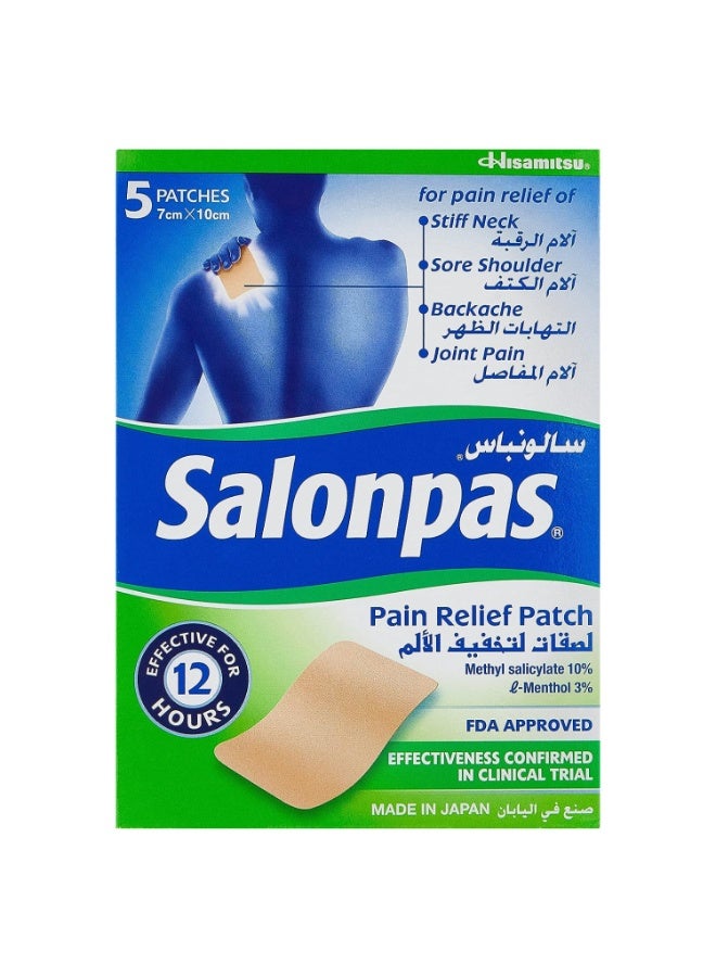 Salonpas Pain Relief Patches, 7cm x 10cm, 5 Count