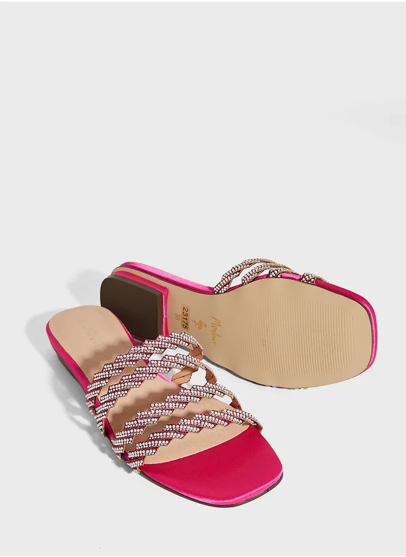 MENBUR Multi Straps Low Heel Flat Sandals