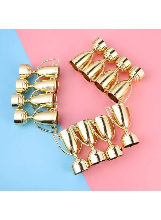 Captaintech Cup Trophy Plastic Trophies for Children Competitions Awards Parties Party Favors Props Rewards Prizes Games School Boys and Girls 12 pcs Gold - Image 1