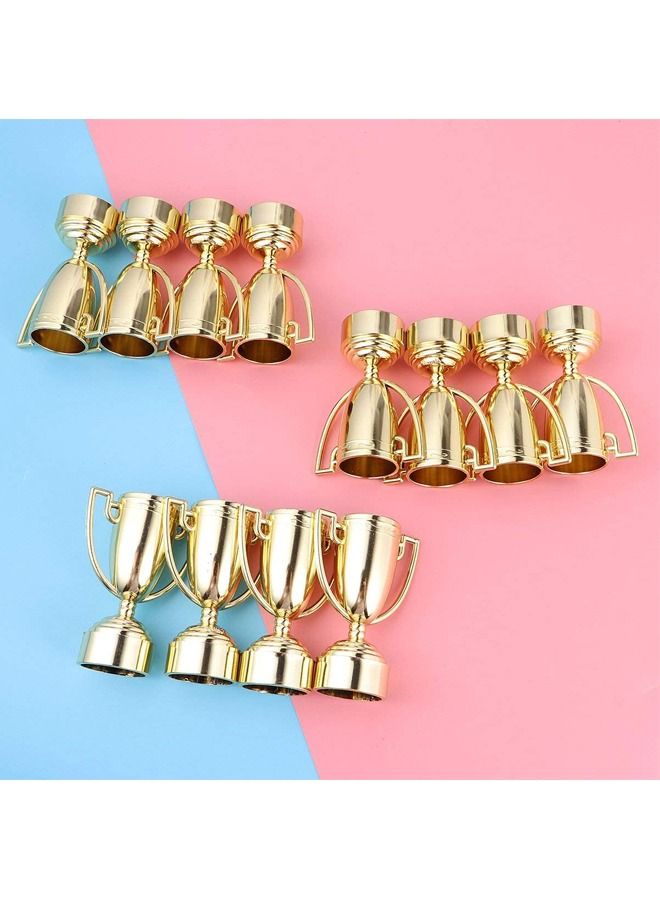 Captaintech Cup Trophy Plastic Trophies for Children Competitions Awards Parties Party Favors Props Rewards Prizes Games School Boys and Girls 12 pcs Gold - Image 3