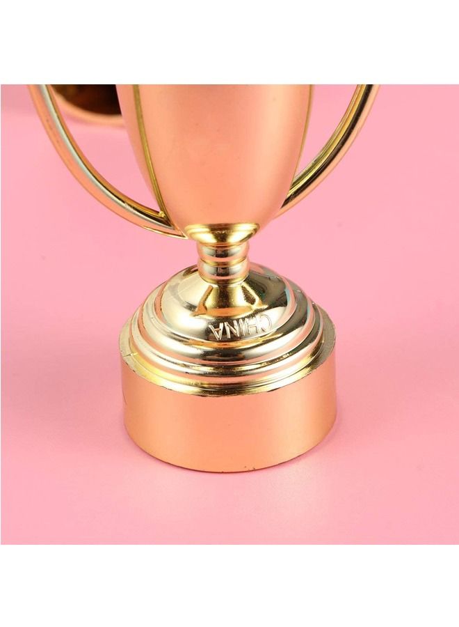 Captaintech Cup Trophy Plastic Trophies for Children Competitions Awards Parties Party Favors Props Rewards Prizes Games School Boys and Girls 12 pcs Gold - Image 4