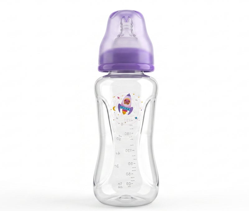 La Frutta La Fruta Comfort Plastic Bottle, Anti-Colic Air System for 4+ Months, 240ml Capacity, with Soft Silicone Teat, BPA-Free - Purple - Image 2