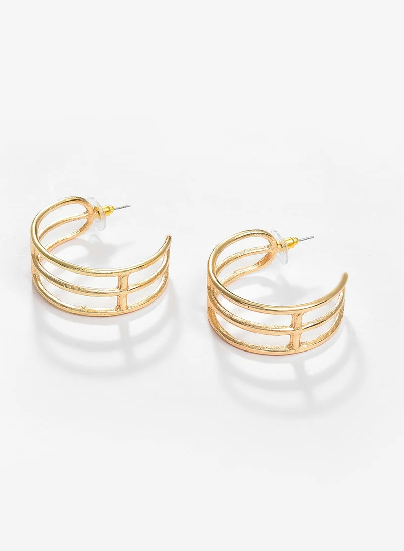 SOHI Contemporary Half Artificial Hoop Earring Jewellery