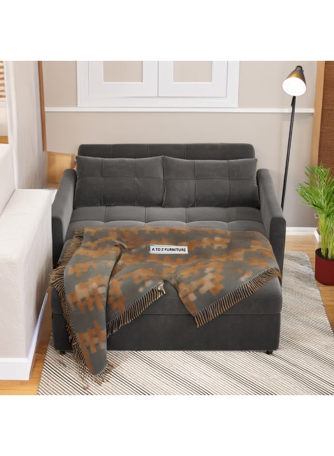 Serta Pull Out Sleeper Loveseat Sofa Cum Bed in Dark Grey
