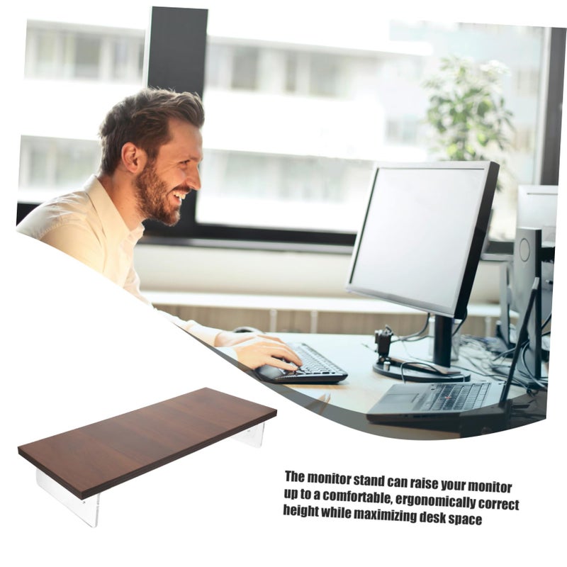 Clear Acrylic Monitor Riser Stand Ergonomic Laptop Screen Elevator Desk Organizer - Image 5
