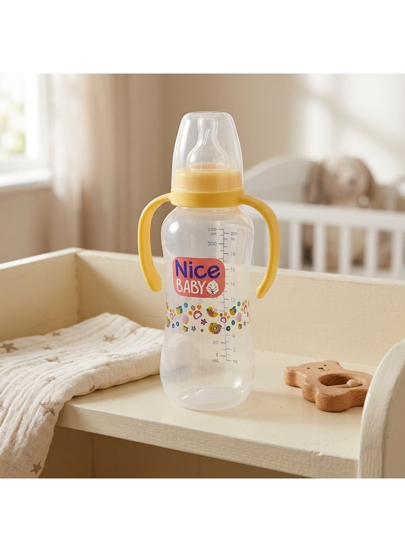 Nice Baby Baby Feeding Bottle with Handle – Yellow, 280ml - Image 3