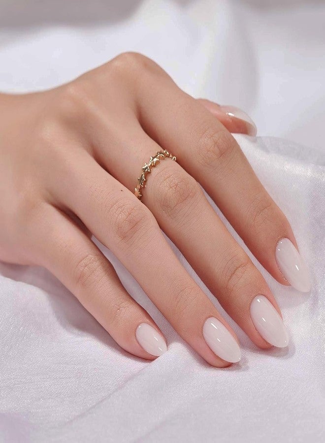 أظافر إريكو القصيرة على شكل لوزة، لون أبيض كريمي، لمسة نهائية لامعة، طقم أظافر صناعية قابلة لإعادة الاستخدام، 24 قطعة في 12 مقاسًا - Image 2