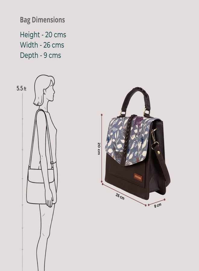 Fatfatiya Women’s Wildlife Print Satchel Bag, Vegan Leather Structured Handbag with Detachable Sling Strap, Office College Travel Crossbody Purse - Image 4