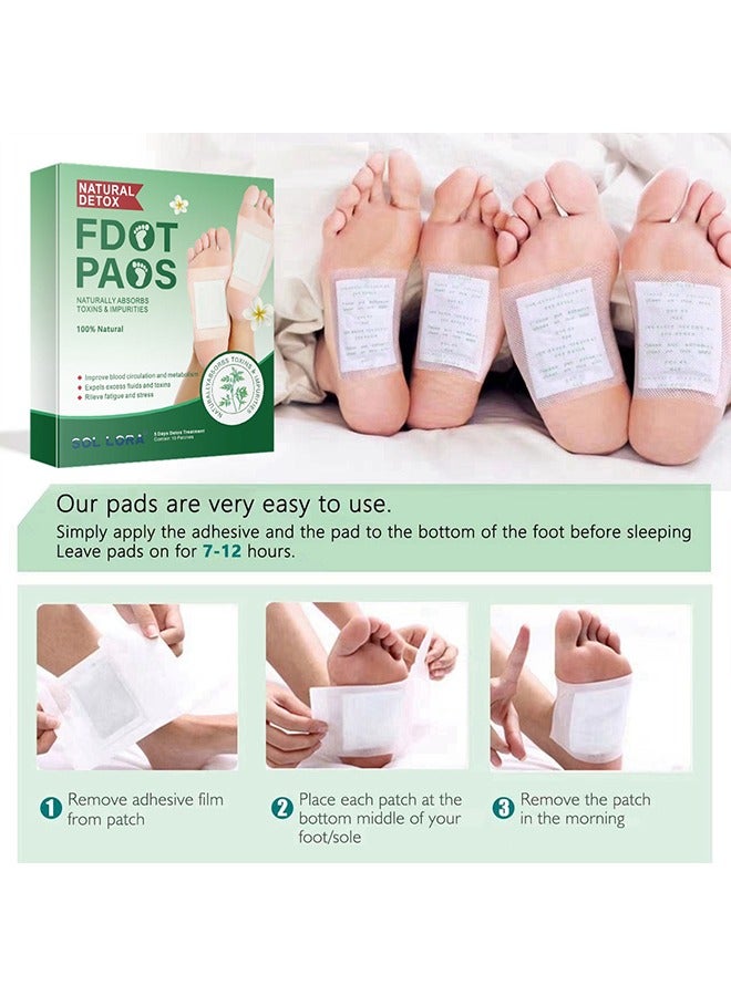 SOL LORA Foot Pads Naturally Absorbstoxins & Impurities 100% Natural-Wormwood Foot Pads, Cleansing Detox, Relieve Stress, Relaxation and Remove Impurities, Improve Sleep, Remove Dampness 10Piece - Image 5