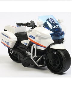 die cast Police Motorcycle,Pull Back Motorcycle Toy, 1:12 Motorcycle Model for Kids,Pull Back Motorcycle - Emergency Vehicle Design Toys (White)  - Image 1