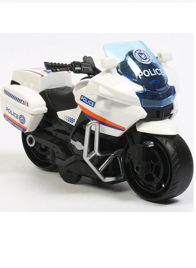 die cast Police Motorcycle,Pull Back Motorcycle Toy, 1:12 Motorcycle Model for Kids,Pull Back Motorcycle - Emergency Vehicle Design Toys (White)  - Image 1