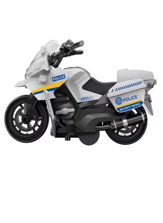 die cast Police Motorcycle,Pull Back Motorcycle Toy, 1:12 Motorcycle Model for Kids,Pull Back Motorcycle - Emergency Vehicle Design Toys (White)  - Image 2