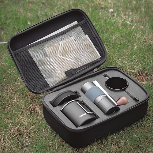 Vandroop Pour Over Coffee Maker Set, ALL in 1 Portable Set- Manual Coffee Grinder with Stainless Steel Conical Burr, Collapsible Silicone Coffee Dripper Set, Coffee Gooseneck Kettle - Image 2