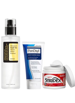 Stridex Maximum Cotton 55 Count, PanOxyl Daily Anti-Acne Wash 156g and Cosrx Advanced Snail 96 Cream with Powerful Mucin Protein Extract - 100ml - pzsku/Z6305509C56AA3C71C5A4Z/45/1746878545/d5af08ef-94ae-43ff-a4ff-5200d6342fab