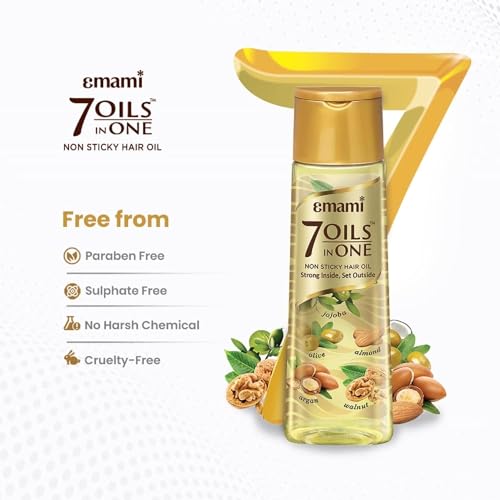 Emami 7-in-1 Hair Oil | with Natural Ayurvedic Herbs | Repairs Hair Damage | Nourishes Scalp | Fights Dandruff | Provides Strong & Healthy Hairs | 3.38 Fl Oz/100ml - Image 3