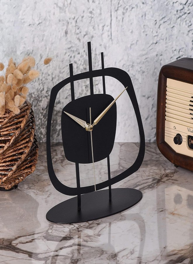 muyika Table Clock for Living Room Office, Bedside, Kitchen | Silent Running Night Shelf Analog Desk Clock with 8 x 9 inch Size | Decorative Table Clocks - Image 5