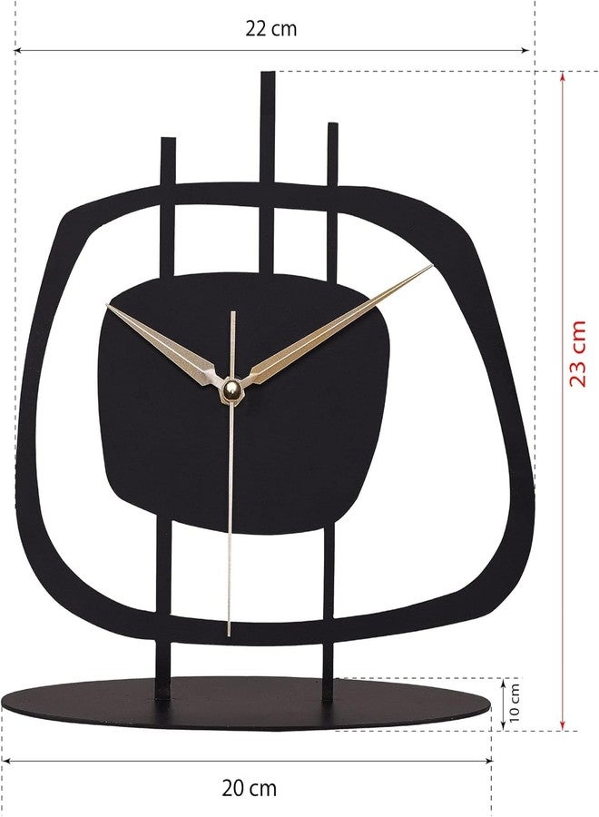 muyika Table Clock for Living Room Office, Bedside, Kitchen | Silent Running Night Shelf Analog Desk Clock with 8 x 9 inch Size | Decorative Table Clocks - Image 2