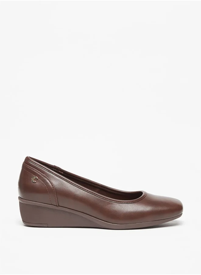 Le Confort Solid Slip-On Shoes with Wedge Heels