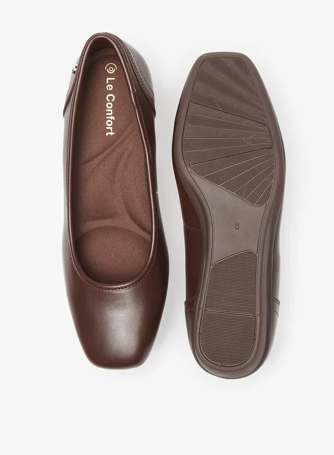 لو كونفورت Solid Slip-On Shoes with Wedge Heels