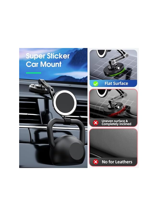 Green Tiger Fit for Mag-safe Car Mount, Long Adjustable Arm Magnetic Phone Holder, for Car 360° Rotation Magnetic Car Phone Holder, for iPhone Dashboard Cell Phone Mount, for iPhone 15 14 13 12 Pro Max All Phones - Image 4