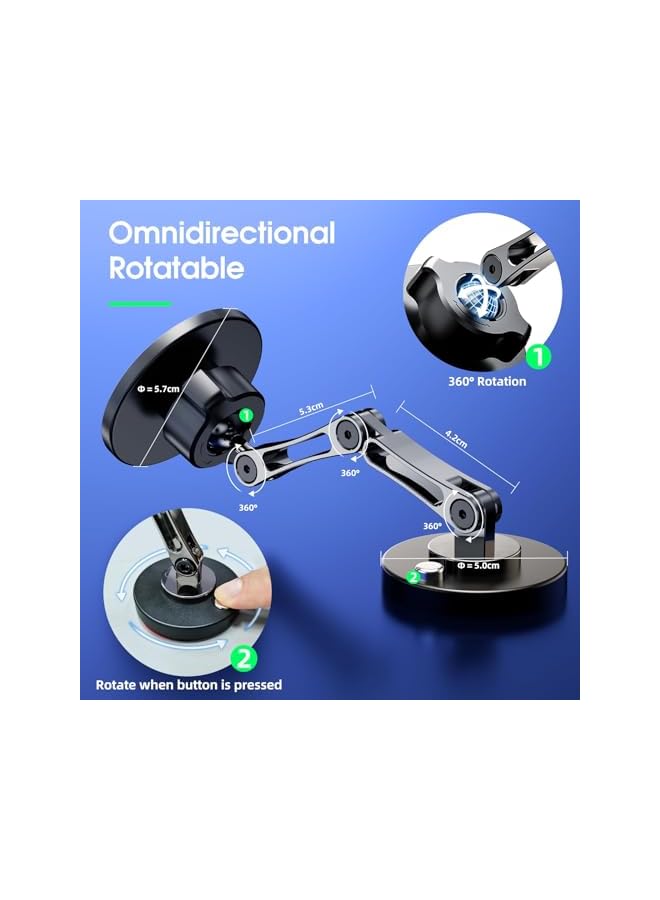 Green Tiger Fit for Mag-safe Car Mount, Long Adjustable Arm Magnetic Phone Holder, for Car 360° Rotation Magnetic Car Phone Holder, for iPhone Dashboard Cell Phone Mount, for iPhone 15 14 13 12 Pro Max All Phones - Image 2