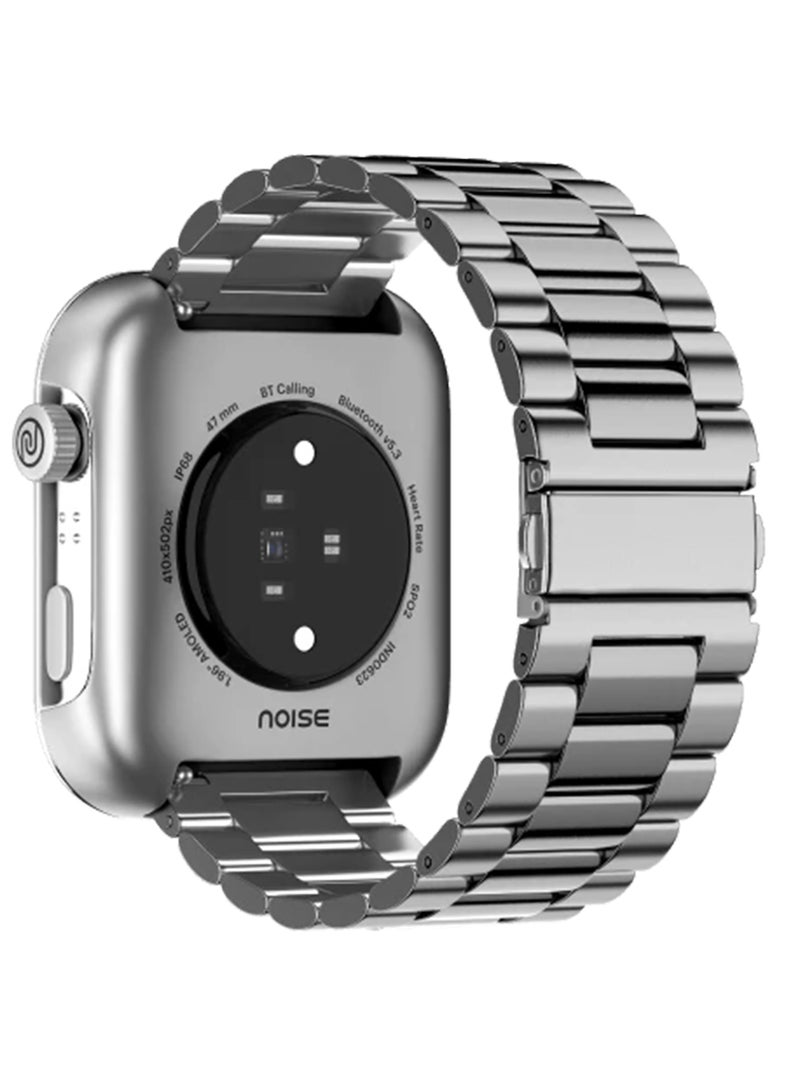 Noise Colorfit Pro 5 Max 1.96" Amoled Display Smart Watch, Bt Calling, Post Training Workout Analysis, Vo2 Max, Rapid Health, 5X Faster Data Transfer Elite Silver - Image 2