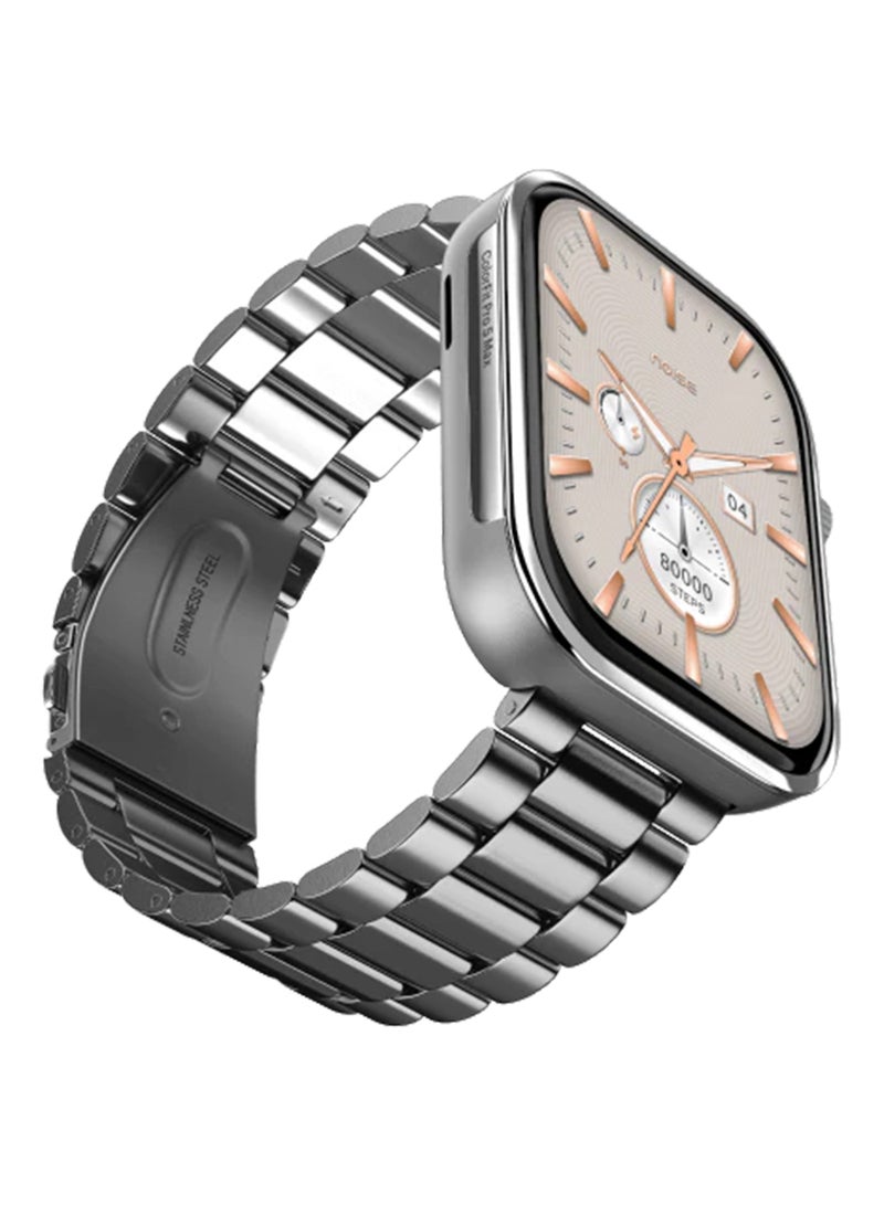 Noise Colorfit Pro 5 Max 1.96" Amoled Display Smart Watch, Bt Calling, Post Training Workout Analysis, Vo2 Max, Rapid Health, 5X Faster Data Transfer Elite Silver - Image 3