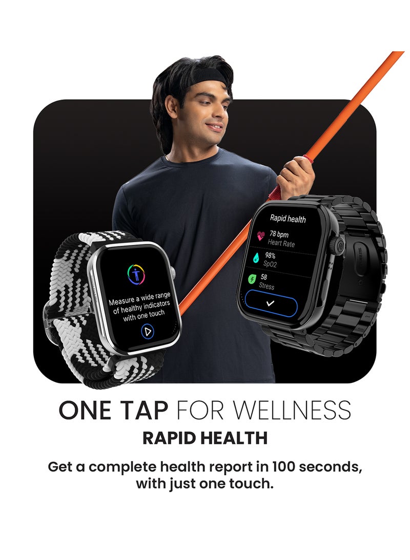 Noise Colorfit Pro 5 Max 1.96" Amoled Display Smart Watch, Bt Calling, Post Training Workout Analysis, Vo2 Max, Rapid Health, 5X Faster Data Transfer Elite Silver - Image 5