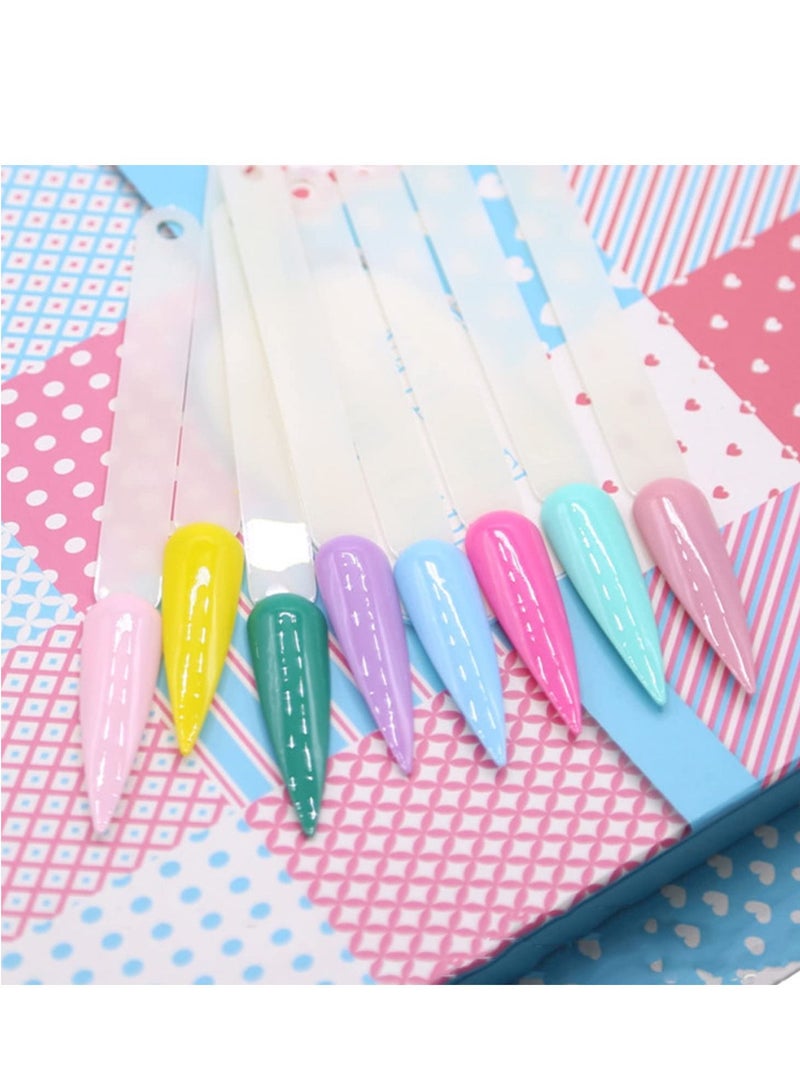 Excefore Nail Swatches 100Pcs Swatch Sticks Colour Display Tips Art with Metal Ring for Salon and Beginners - Image 2
