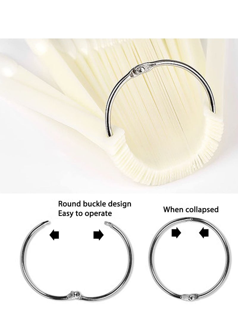 Excefore Nail Swatches 100Pcs Swatch Sticks Colour Display Tips Art with Metal Ring for Salon and Beginners - Image 5