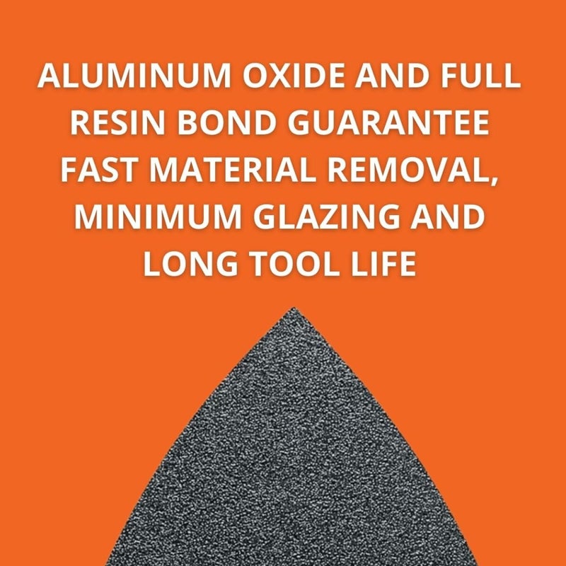 Fein Sanding Sheets with Hook & Loop Attachment - Aluminum Oxide, Full Resin Bond, Multi-Material Use, Unperforated, 80 Grit, 3-1/8" Edge Length, 5-Pack - 63717083043 - Image 5