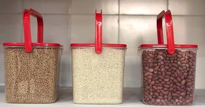 ULTRAZON Plastic Big Boxes For Kitchen Storage Grocery Containers With Lid Handle 3 KGPack Of 2Multi color - Image 3