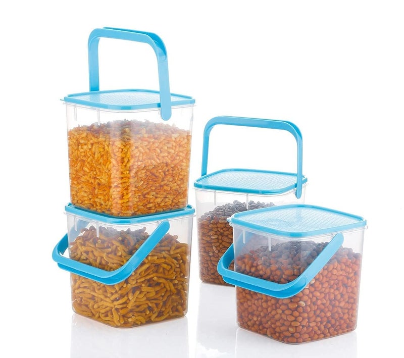 ULTRAZON Plastic Big Boxes For Kitchen Storage Grocery Containers With Lid Handle 3 KGPack Of 2Multi color - Image 4