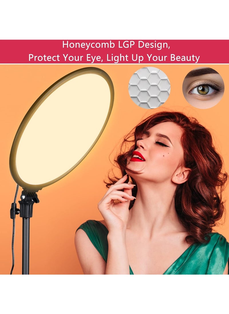 Led Ring Light Led Video Light 5000 Lumens Studio Light With Desk Clamp For Tiktok Vlog Video Shooting Desk Lamp For Video Conferencing Streaming Light With Led Display And Remote Control