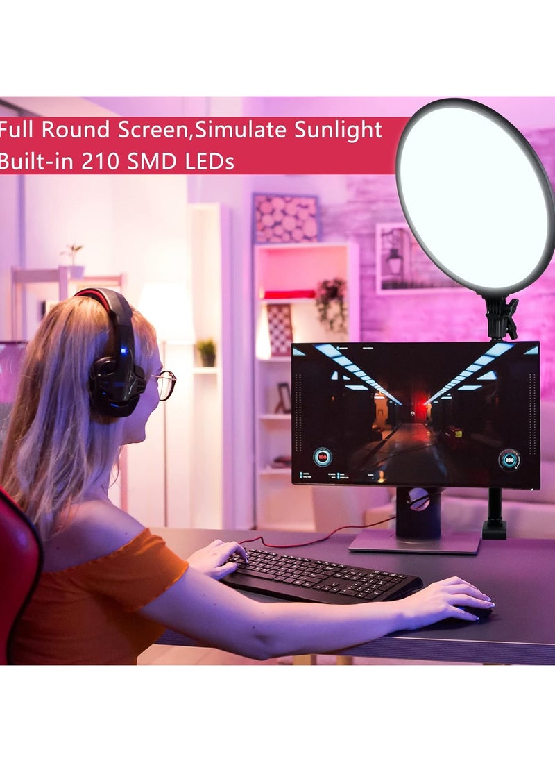 Led Ring Light Led Video Light 5000 Lumens Studio Light With Desk Clamp For Tiktok Vlog Video Shooting Desk Lamp For Video Conferencing Streaming Light With Led Display And Remote Control