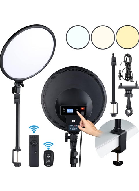 Led Ring Light Led Video Light 5000 Lumens Studio Light With Desk Clamp For Tiktok Vlog Video Shooting Desk Lamp For Video Conferencing Streaming Light With Led Display And Remote Control
