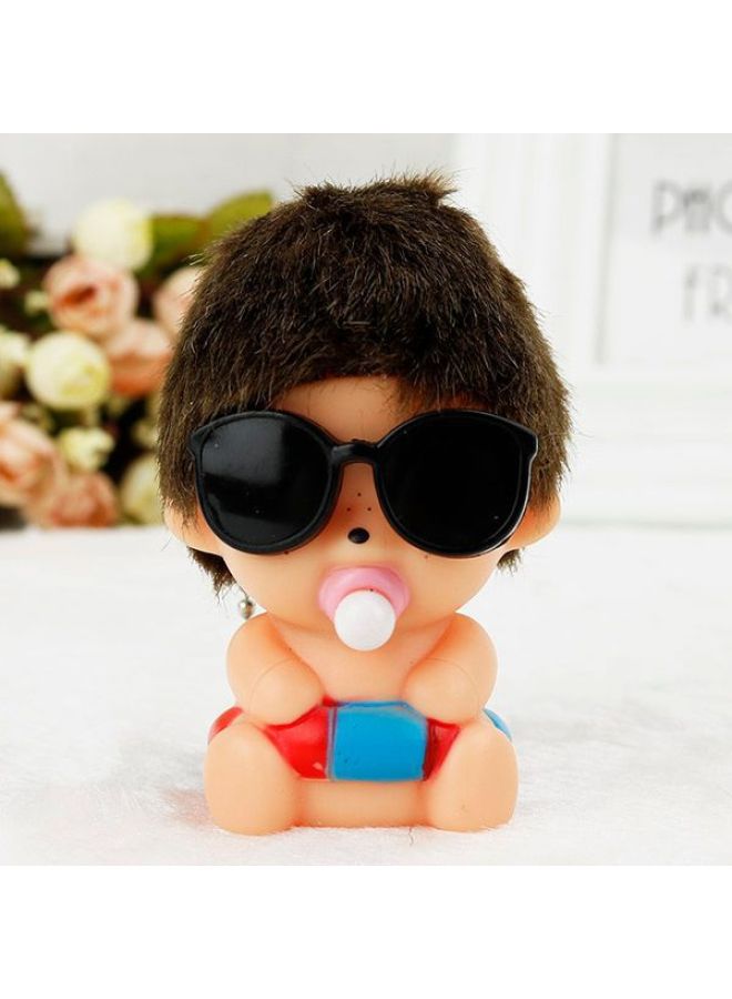 Direct Selling Summer Swimming Ring Qiqi DIY Doll Can Stick Drill Car Pendant Key Clip Doll Machine Toy-Color:Red And Blue Swimming Circle Sitting - Image 1