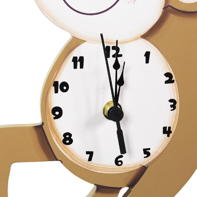 Fantasy Fields Sunny Safari Nursery Clock, Decorative Silent Non-Ticking Kids Wall Clock for Classrooms, Kids Bedrooms, & Playrooms, Monkey Wall Decor, Brown - Image 5
