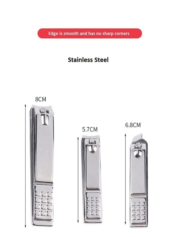 SYGA Nail Pack of 3 Clipper Set - Premium Silver Stainless Steel Deluxe Fingernail and Toenail Clipper Cutter - Image 1