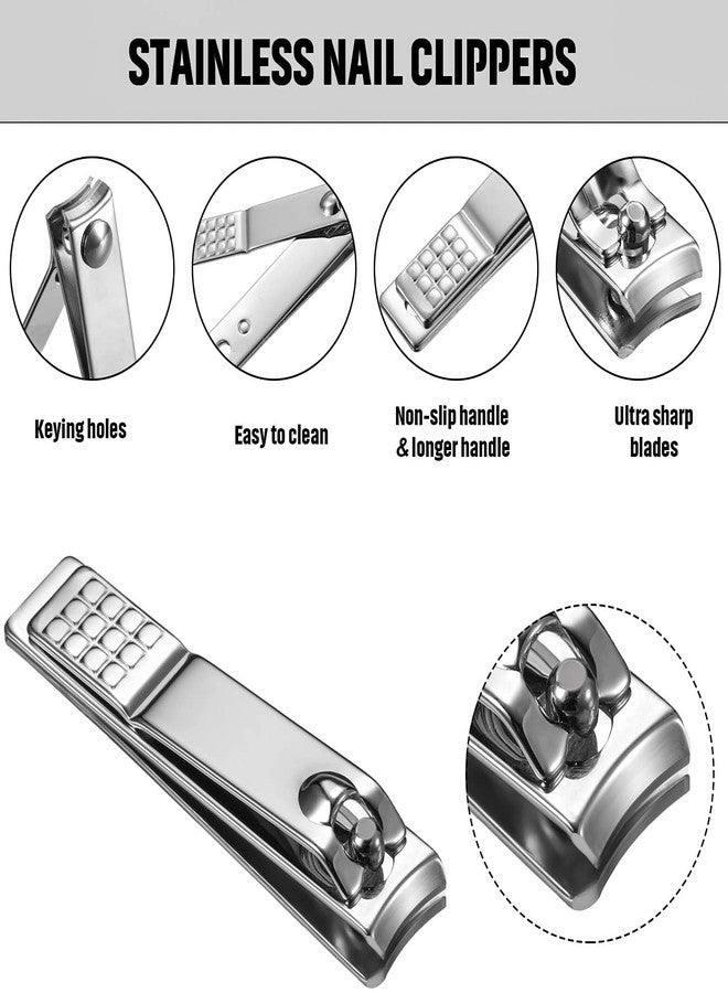 SYGA Nail Pack of 3 Clipper Set - Premium Silver Stainless Steel Deluxe Fingernail and Toenail Clipper Cutter - Image 4