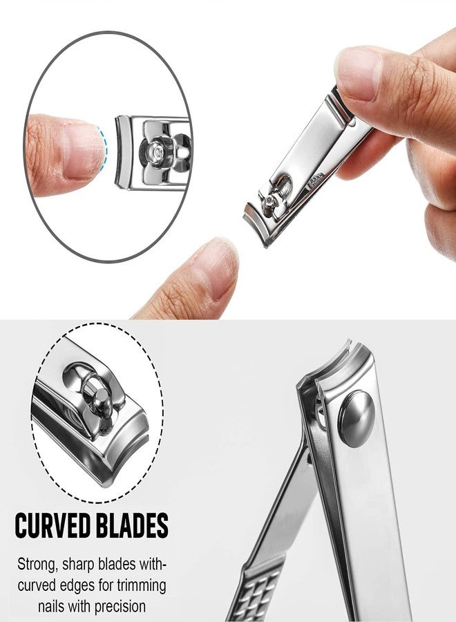 SYGA Nail Pack of 3 Clipper Set - Premium Silver Stainless Steel Deluxe Fingernail and Toenail Clipper Cutter - Image 3