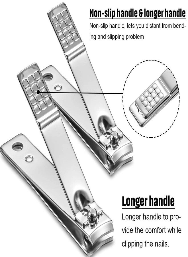 SYGA Nail Pack of 3 Clipper Set - Premium Silver Stainless Steel Deluxe Fingernail and Toenail Clipper Cutter - Image 5