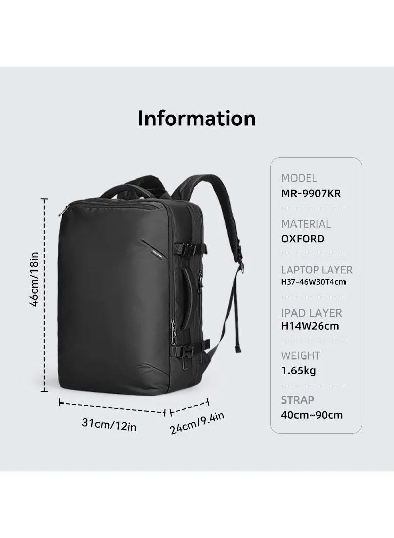 MARK RYDEN MARK RYDEN 9907 KR Expandable Stretchy Cabin Luggage for Weekend Trips ,17 Inch Laptop Backpack