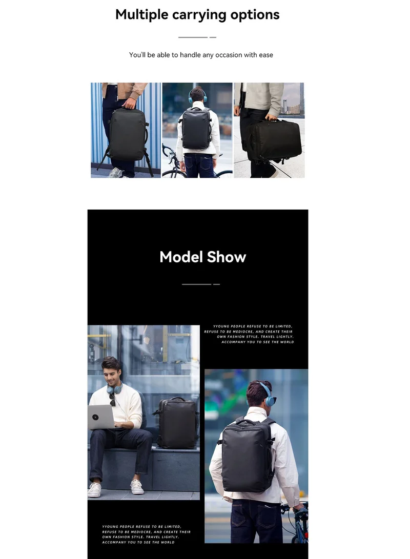 MARK RYDEN MARK RYDEN 9907 KR Expandable Stretchy Cabin Luggage for Weekend Trips ,17 Inch Laptop Backpack