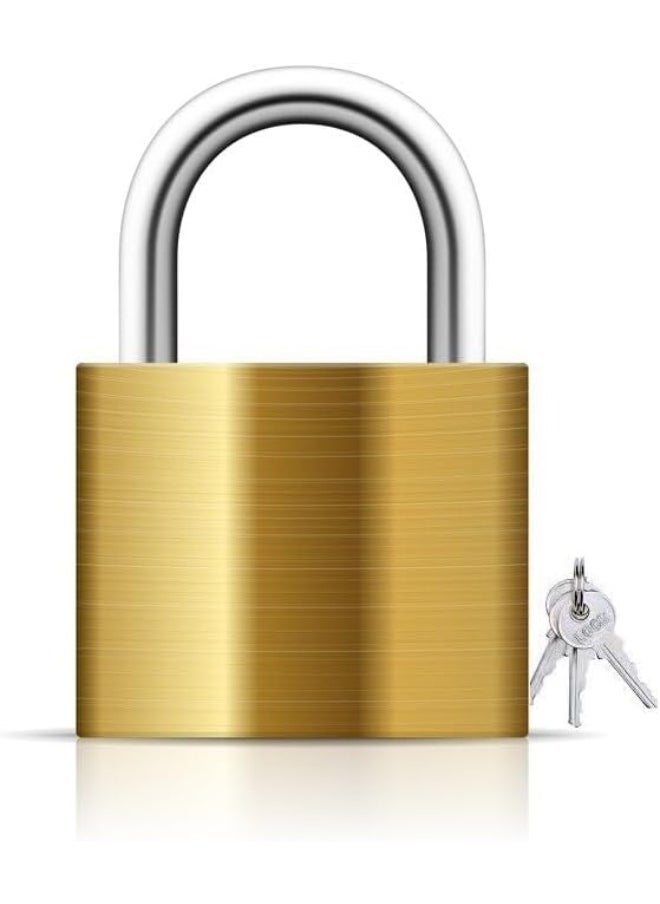 Biella Shackle Padlock With Keys - Outdoor Security Padlock For Shed, Luggage Lock, Backpack, Gym Locker Lock, Suitcase Lockgarage. (75Mm)  - Image 2