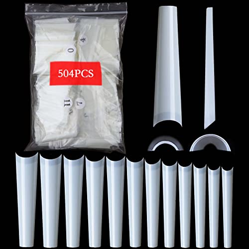 U-Shinein UShinein 504PCS XXXL نصائح أظافر كوفين طبيعية نصف تغطية باليرينا أظافر مزيفة 12 حجم 3XL مربع مستقيم شكل باليرينا نصائح أظافر مزيفة بدون شكل C منحني 22 بوصة نصائح أظافر أكريليك لصالون المنزل DIY - Image 2