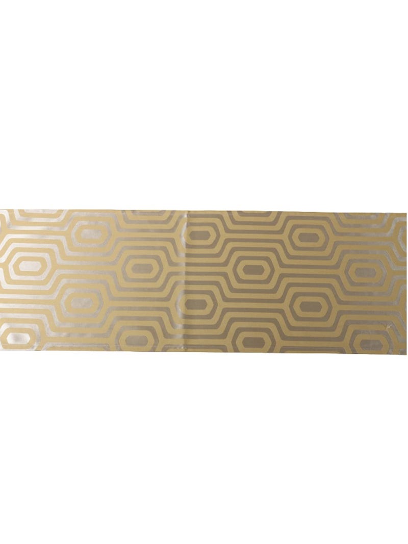 Home - The Best is for You Cotton Table Runner with Woven Damask Design (Mustard_Hexa, 13X60 Inch) - Pack of 1 - Image 4