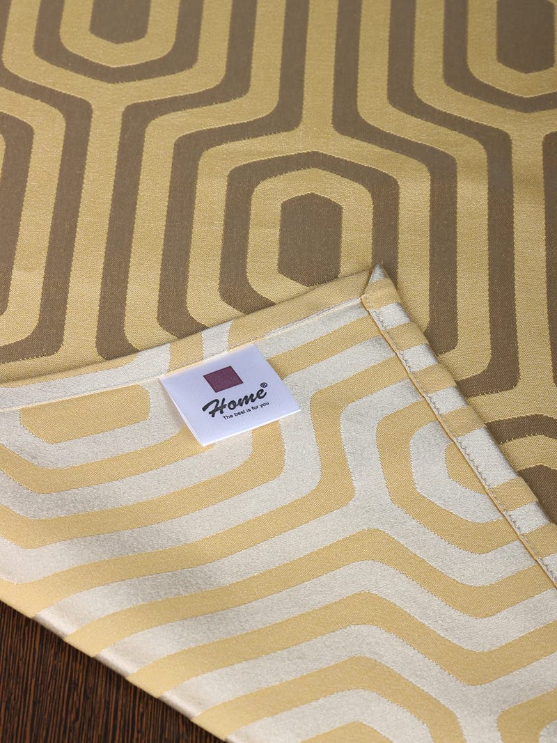 Home - The Best is for You Cotton Table Runner with Woven Damask Design (Mustard_Hexa, 13X60 Inch) - Pack of 1 - Image 5