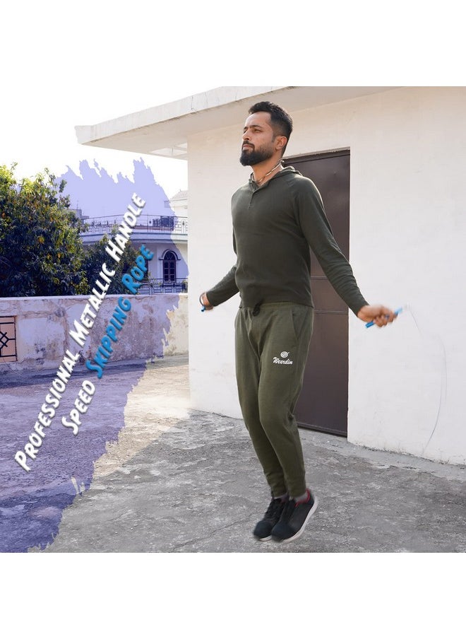 وير سليم - حبل القفز المعدني الفاخر Wearslim® بمقابض من الألومنيوم المضادة للانزلاق وسلك فولاذي قابل للتعديل ومتين للغاية - أزرق - Image 1