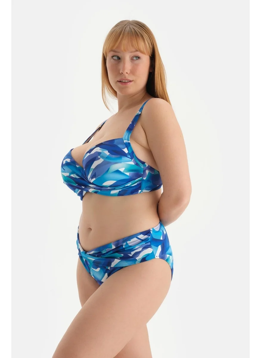 dagi Blue Corseted Shapewear Bikini Top